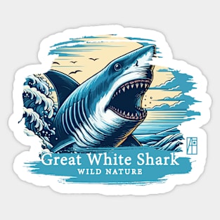 Great White Shark - WILD NATURE - GREAT WHITE SHARK -15 Sticker